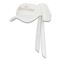 Fairliar Velvet Golf Visor with Ribbon Ivory - FW25 Women