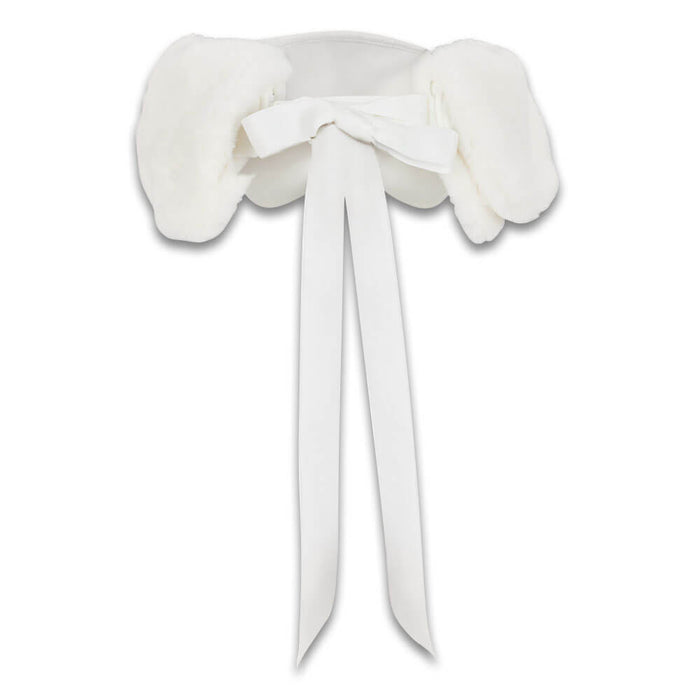 Fairliar Velvet Golf Visor with Ribbon Ivory - FW25 Women