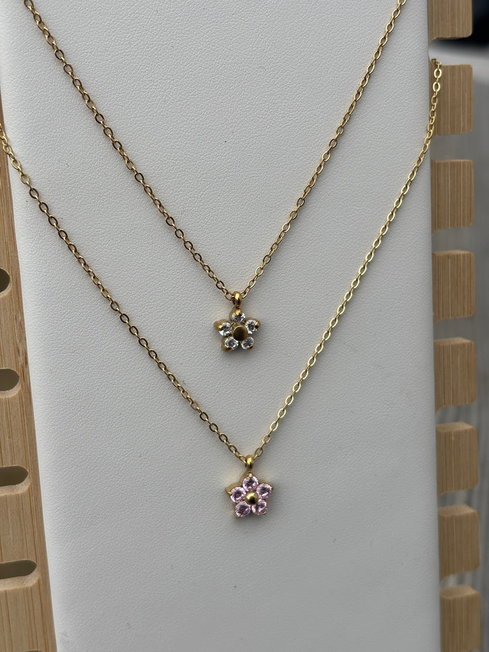 flower zircon necklace
