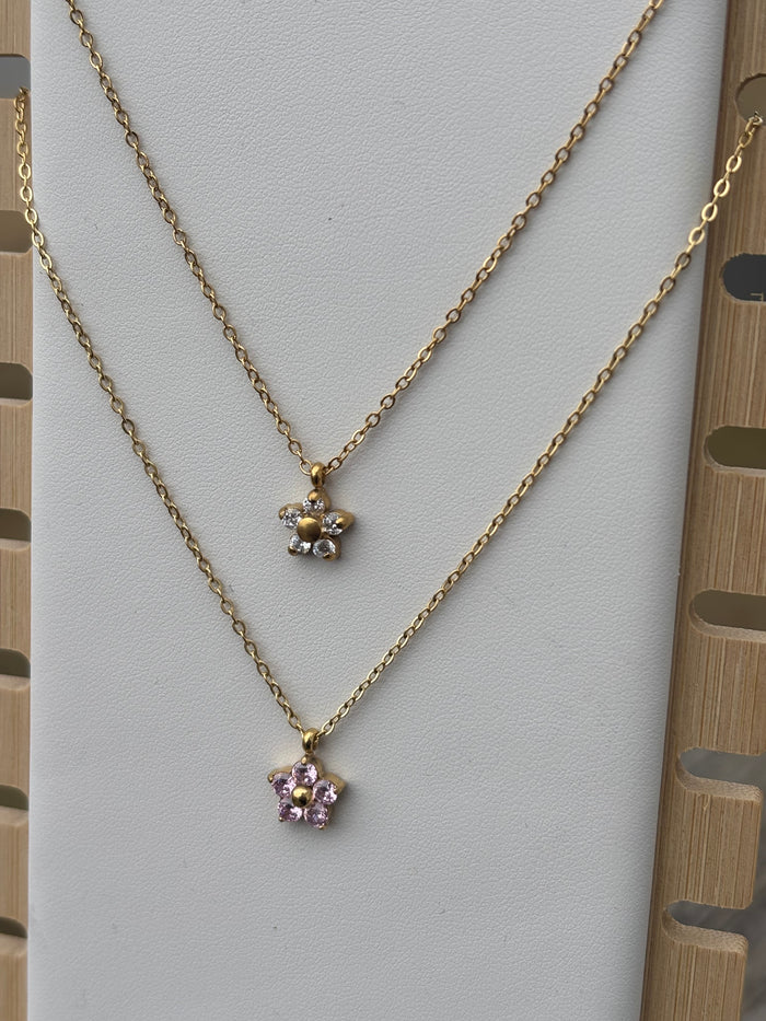 flower zircon necklace