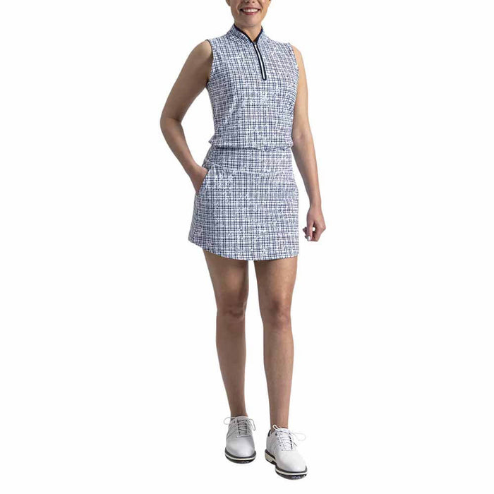 FootJoy Aerial Performance Knit Golf Skort Navy Plaid Print - SF26 Women