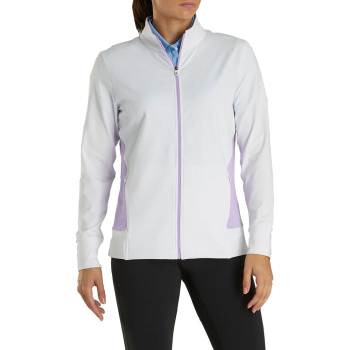 FootJoy Full Zip Midlayer Golf Jacket White/Orchid Heather - FW20 Women
