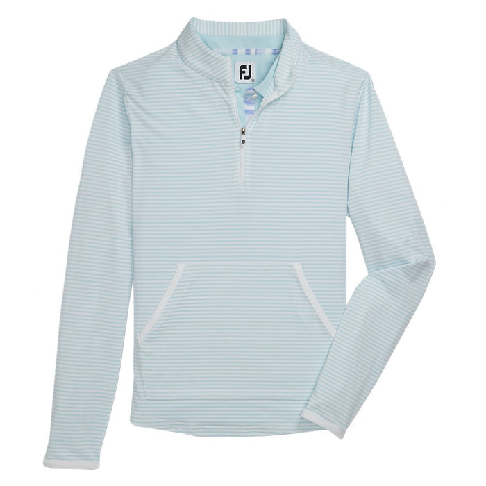 FootJoy Half-Zip Tonal Stripe Midlayer Golf Pullover Sky - FW22 Women