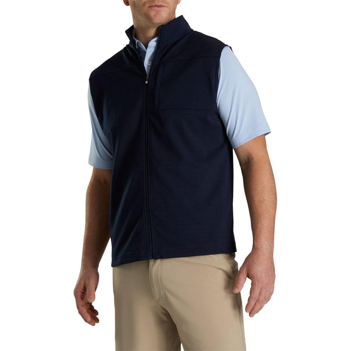 FootJoy Ottoman Knit Full Zip Golf Vest Navy - 23 Men