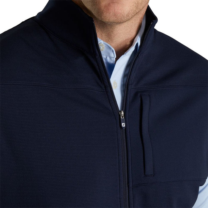 FootJoy Ottoman Knit Full Zip Golf Vest Navy - 23 Men