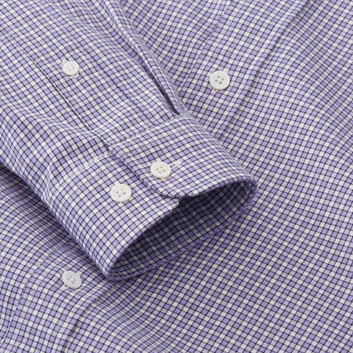 FootJoy Stretch Twill Woven Check Golf T-Shirt Iris/White/Navy - FW19 Men