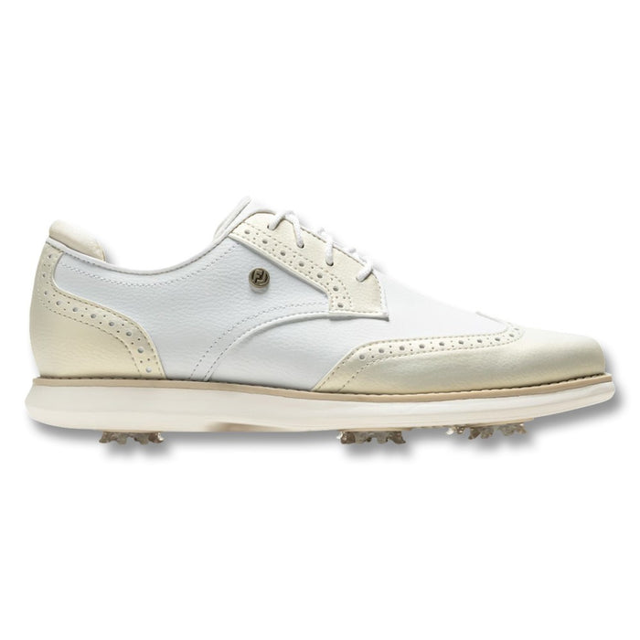 FootJoy Traditions Wing Tip Golf Shoes White/Gold - SS26 Women