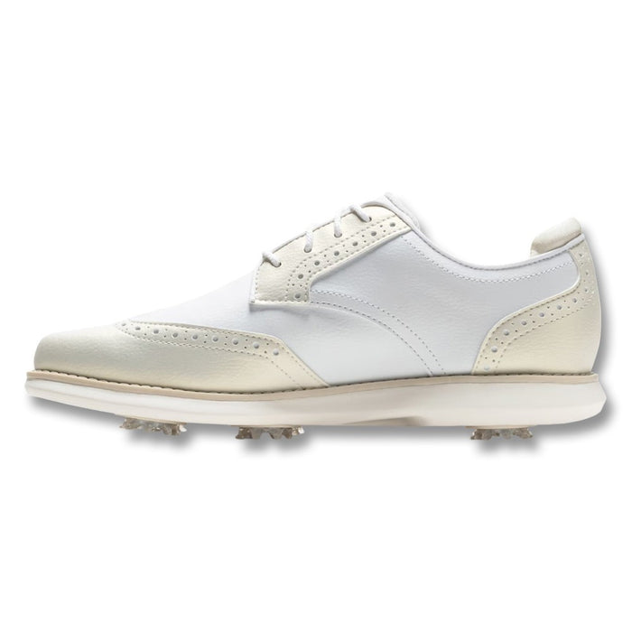FootJoy Traditions Wing Tip Golf Shoes White/Gold - SS26 Women