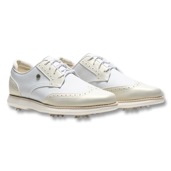 FootJoy Traditions Wing Tip Golf Shoes White/Gold - SS26 Women