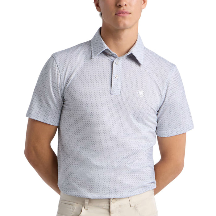 Gfore All Play Spade Geo Stretch Knit Golf Polo (with Gfore Emblem) Nimbus/Pine - FA26 Men