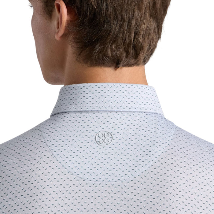 Gfore All Play Spade Geo Stretch Knit Golf Polo (with Gfore Emblem) Nimbus/Pine - FA26 Men