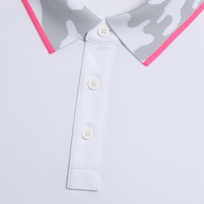 Gfore Camo Collar Performance Pique Golf Polo (with Gfore Emblem) Snow - SP26 Men
