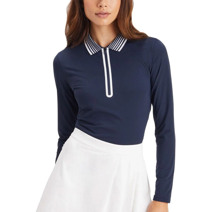 Gfore Featherweight Silky Tech Nylon Quarter Zip Golf Pullover Twilight - 23 Women