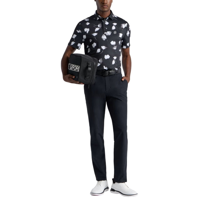 Gfore Ghost Floral Tech Jersey Golf Polo (with Gfore Emblem) Onyx/Snow - FA26 Men