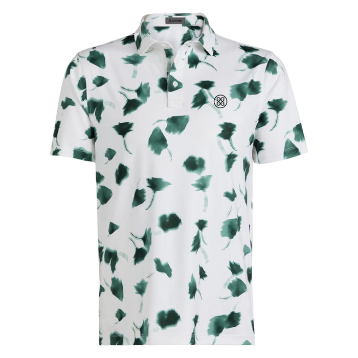 Gfore Ghost Floral Tech Jersey Golf Polo (with Gfore Emblem) Pine/Snow - FA26 Men