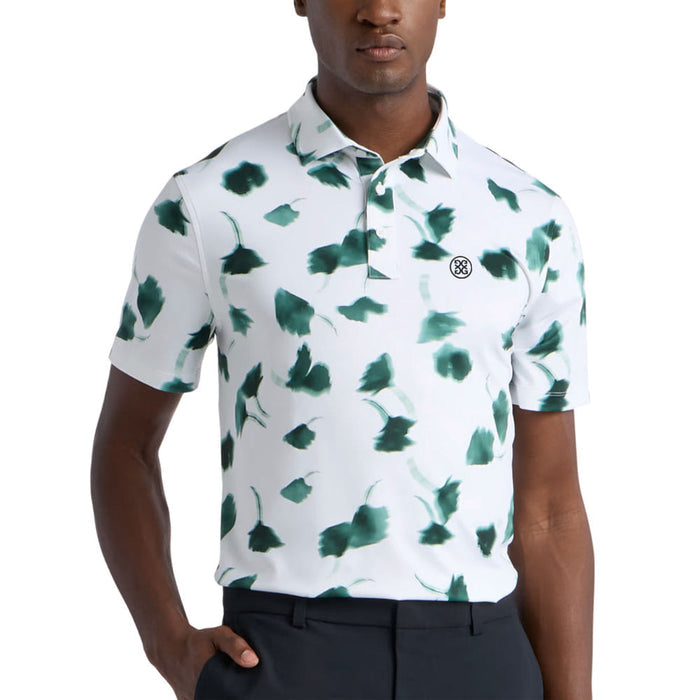 Gfore Ghost Floral Tech Jersey Golf Polo (with Gfore Emblem) Pine/Snow - FA26 Men