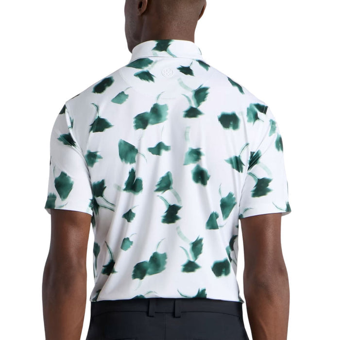 Gfore Ghost Floral Tech Jersey Golf Polo (with Gfore Emblem) Pine/Snow - FA26 Men