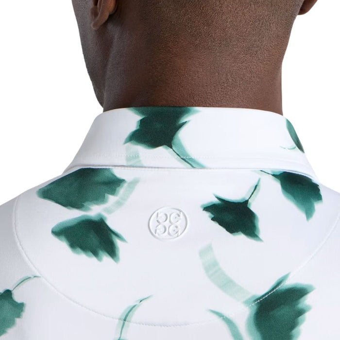 Gfore Ghost Floral Tech Jersey Golf Polo (with Gfore Emblem) Pine/Snow - FA26 Men