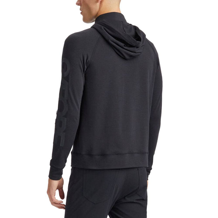 Gfore Hooded Luxe Quarter Zip Mid Layer Golf Jacket Onyx - 23