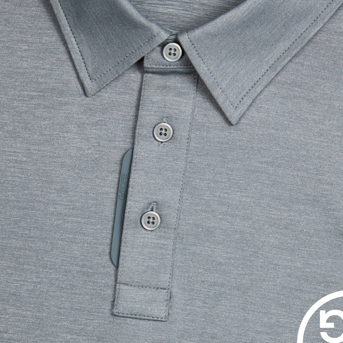 Gfore Melange Ice Nylon Golf Polo (with Gfore Emblem) Charcoal Melange - FA25 Men