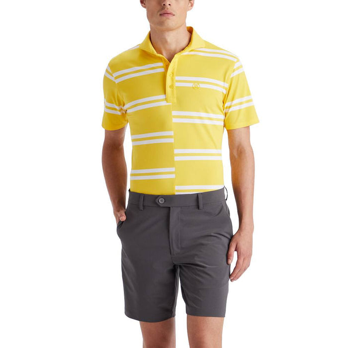 Gfore Offset Stripe Modern Spread Collar Tech Pique Golf Polo Cyber - 23 Men
