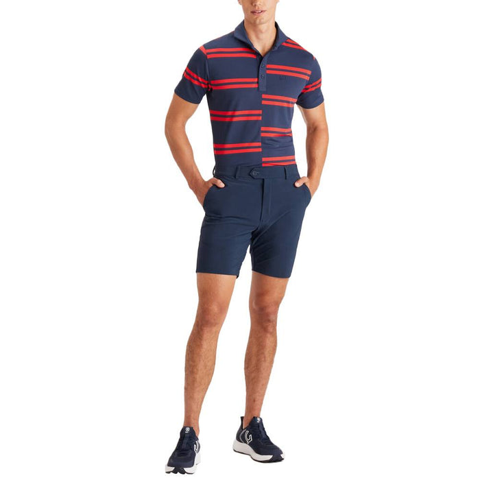 Gfore Offset Stripe Modern Spread Collar Tech Pique Golf Polo Twilight - 23 Men