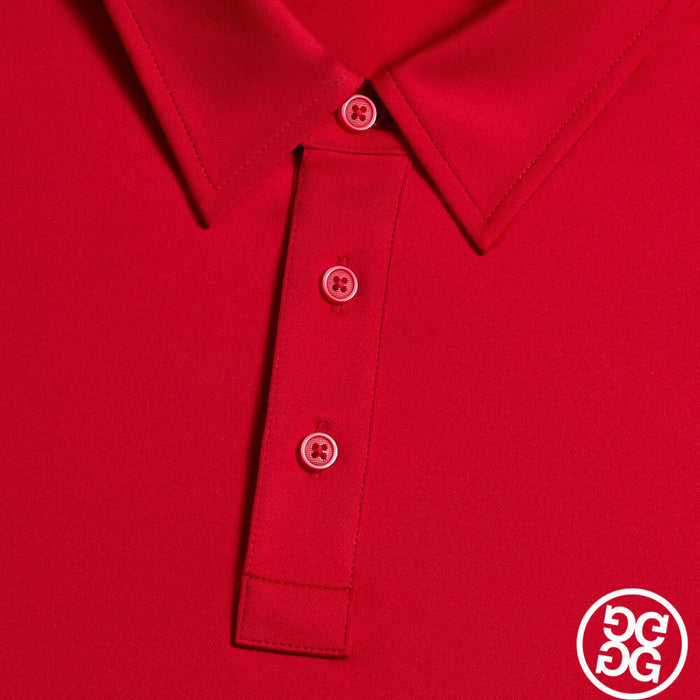Gfore Solid Tech Jersey Golf Polo (with Gfore Emblem) Ruby - SP26 Men