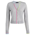 Gfore Tailored Merino Wool Cardigan Golf Sweater (with Gfore Emblem) Melange Grey - FA25 Women