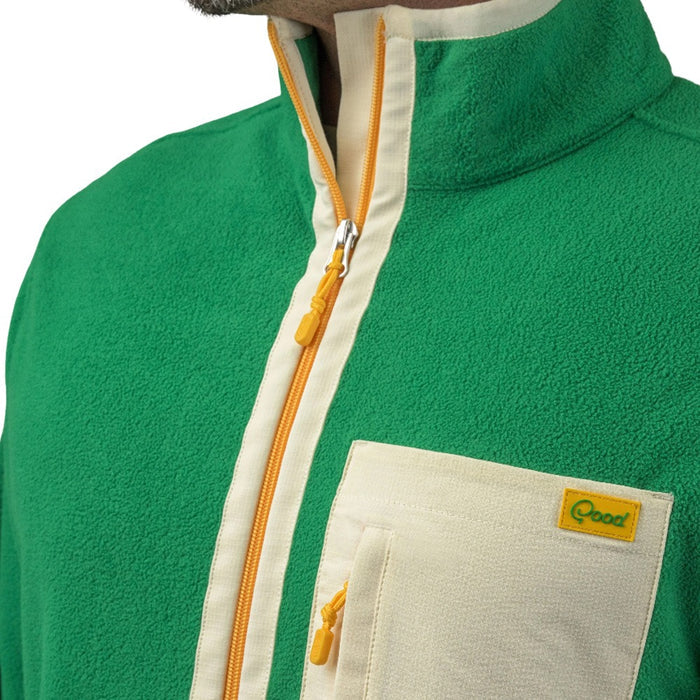 GoodGood Golf Drain It Fleece Full Zip Golf Jacket Green - 26 Men
