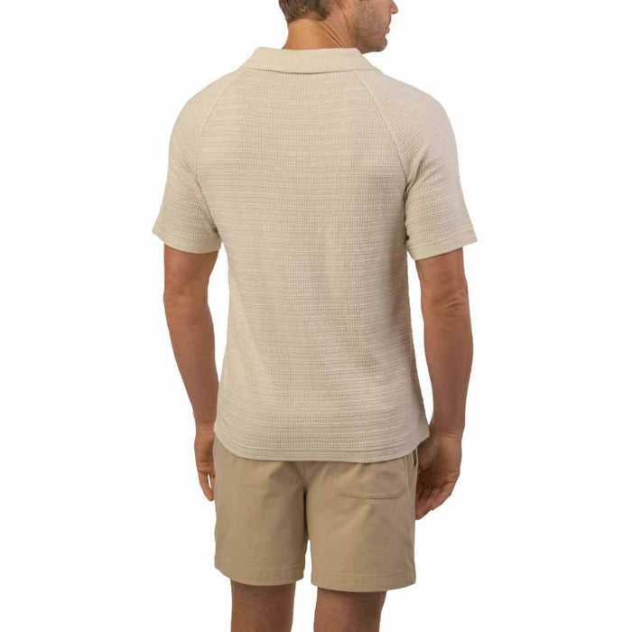 GoodGood Golf Hazy Day Split Neck Golf Polo Beige - SU26 Men