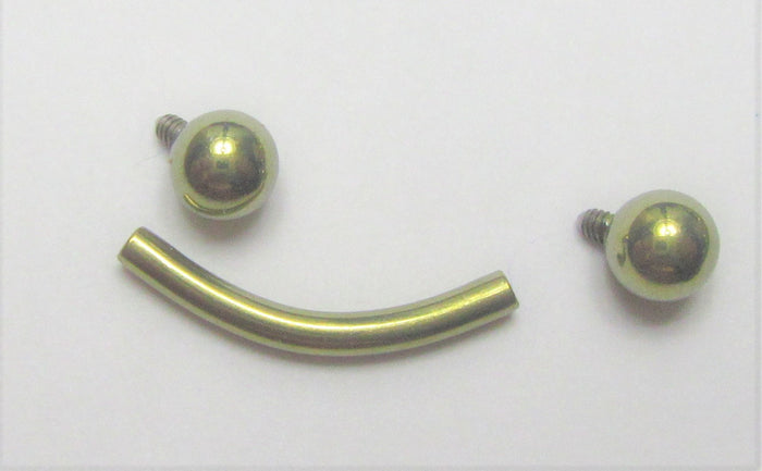 Grade 23 Pure Titanium Curved Barbell Bar with Balls 14G 14 gauge - I Love My Piercings!