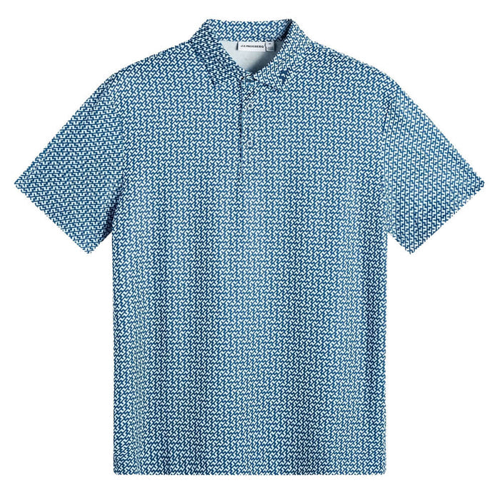 J.Lindeberg Bala Print Golf Polo Bias Bridge Estate Sky S - SH26 Men