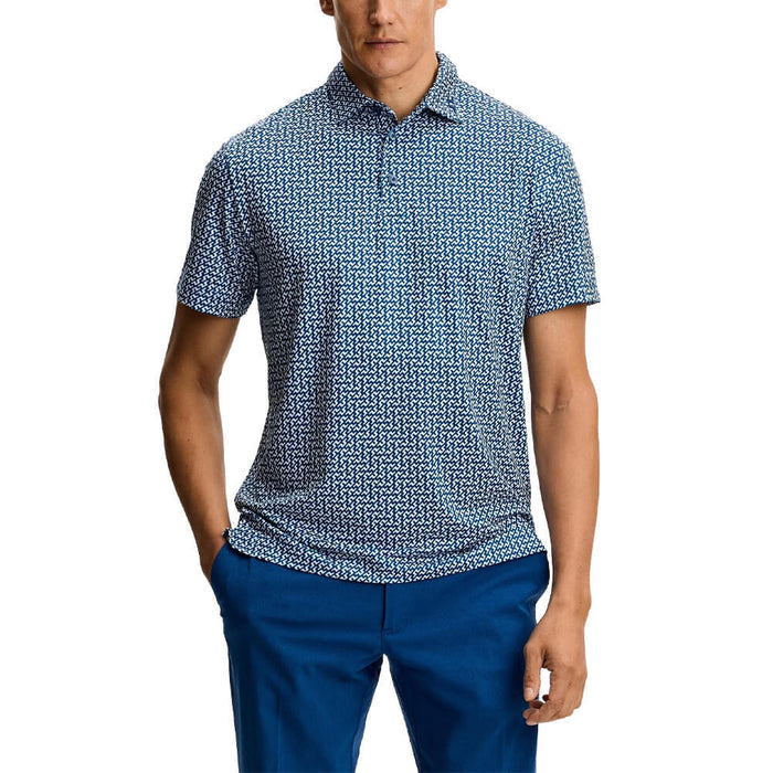 J.Lindeberg Bala Print Golf Polo Bias Bridge Estate Sky S - SH26 Men