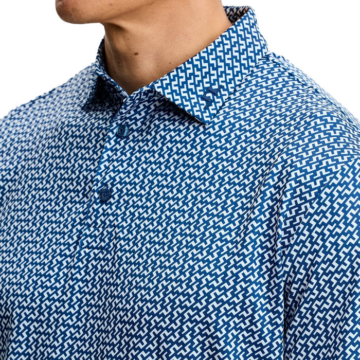J.Lindeberg Bala Print Golf Polo Bias Bridge Estate Sky S - SH26 Men