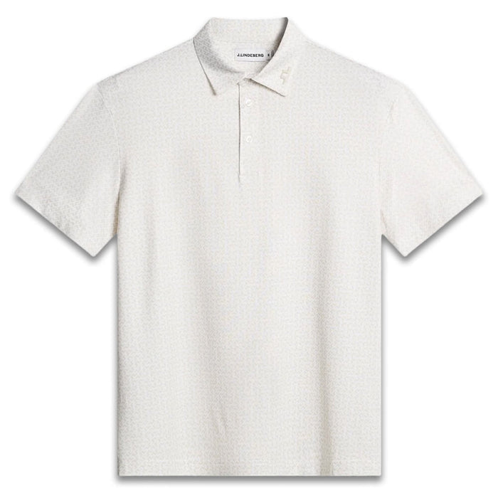 J.Lindeberg Bala Print Golf Polo Bias Bridge White Moonbeam S - SH26 Men