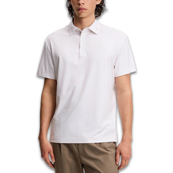 J.Lindeberg Bala Print Golf Polo Bias Bridge White Moonbeam S - SH26 Men