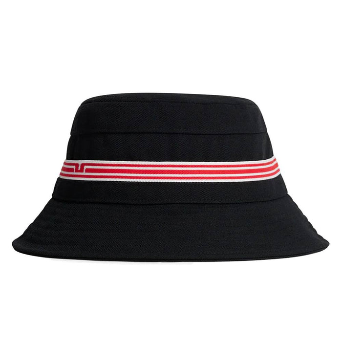 J.Lindeberg Denver Stripe Golf Bucket Hat Black - 23 Men
