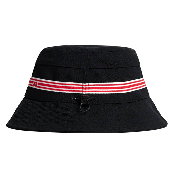J.Lindeberg Denver Stripe Golf Bucket Hat Black - 23 Men
