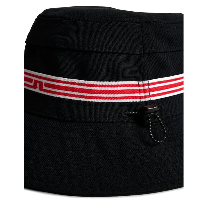 J.Lindeberg Denver Stripe Golf Bucket Hat Black - 23 Men