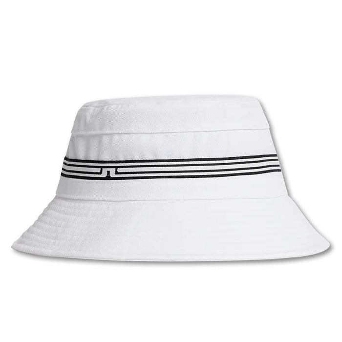 J.Lindeberg Denver Stripe Golf Bucket Hat White - 23 Men