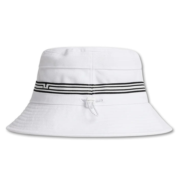 J.Lindeberg Denver Stripe Golf Bucket Hat White - 23 Men