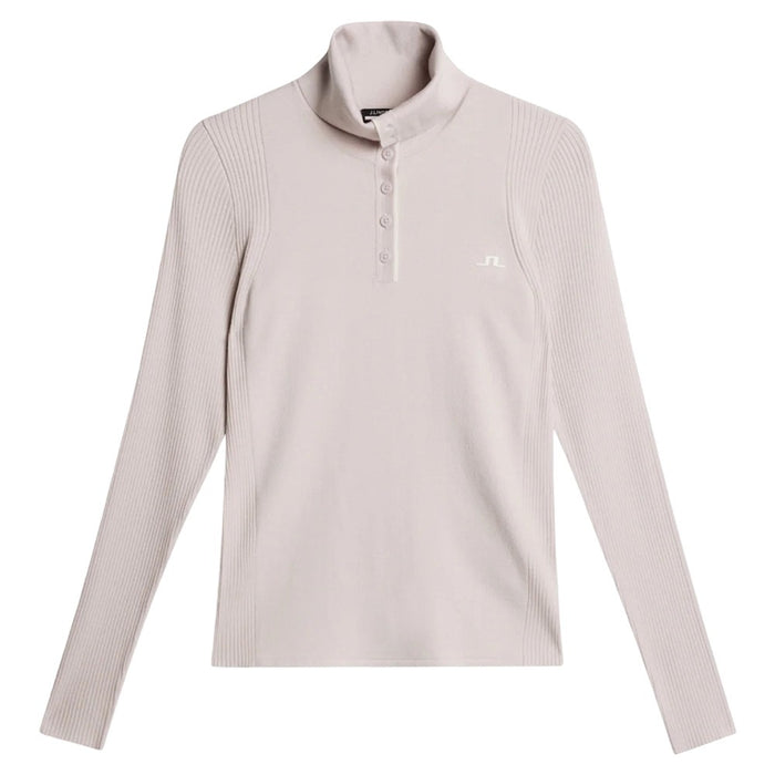 J.Lindeberg Leonie Knitted Golf Polo Grey Lilac - FW25 Women