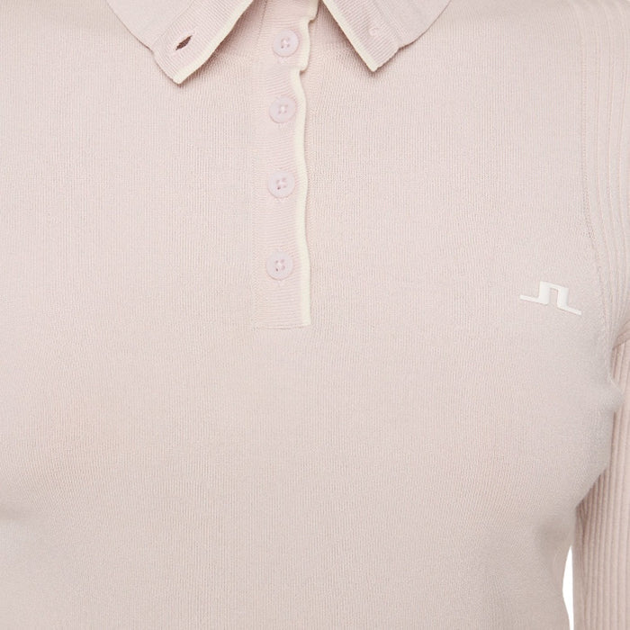 J.Lindeberg Leonie Knitted Golf Polo Grey Lilac - FW25 Women