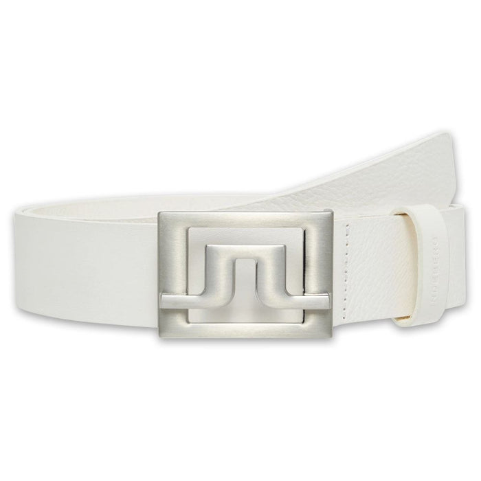 J.Lindeberg Slater White Leather Golf Belt White - SS25 Men