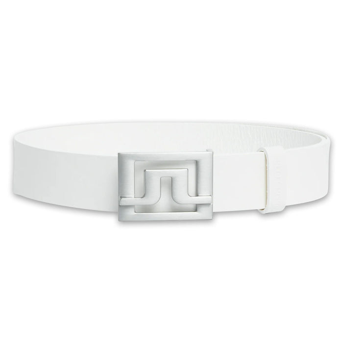 J.Lindeberg Slater White Leather Golf Belt White - SS25 Men