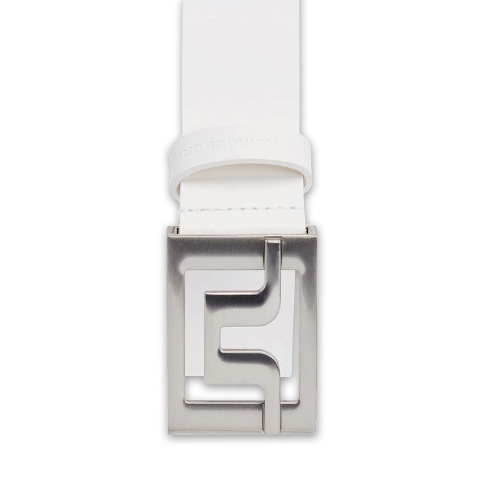 J.Lindeberg Slater White Leather Golf Belt White - SS25 Men