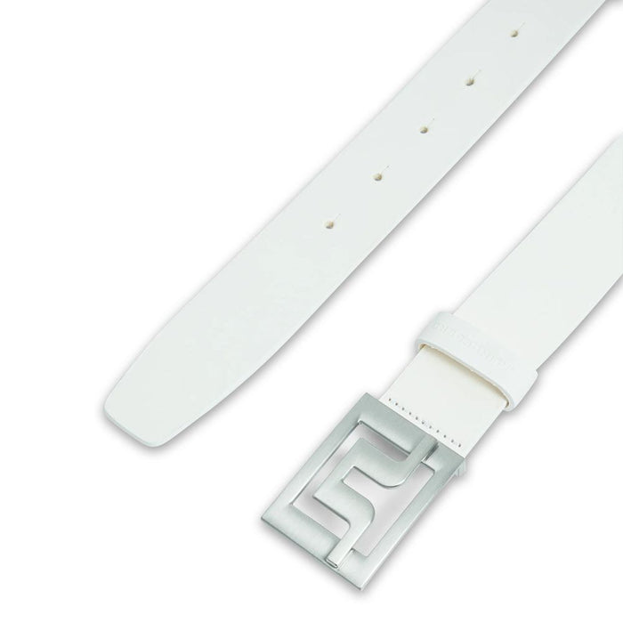 J.Lindeberg Slater White Leather Golf Belt White - SS25 Men