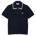 Lacoste Collar Stretch Sweater Shortsleeve Golf Polo Navy Blue/White - SS25 Women
