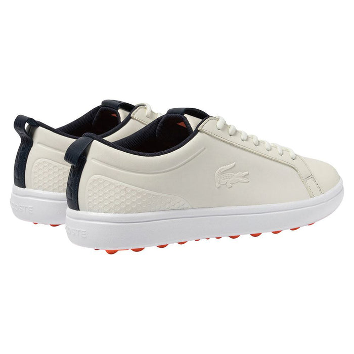 Lacoste G Elite Synthetic Spikeless Golf Shoes Off White/White - 23 Men