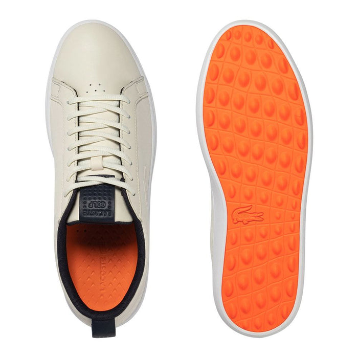 Lacoste G Elite Synthetic Spikeless Golf Shoes Off White/White - 23 Men